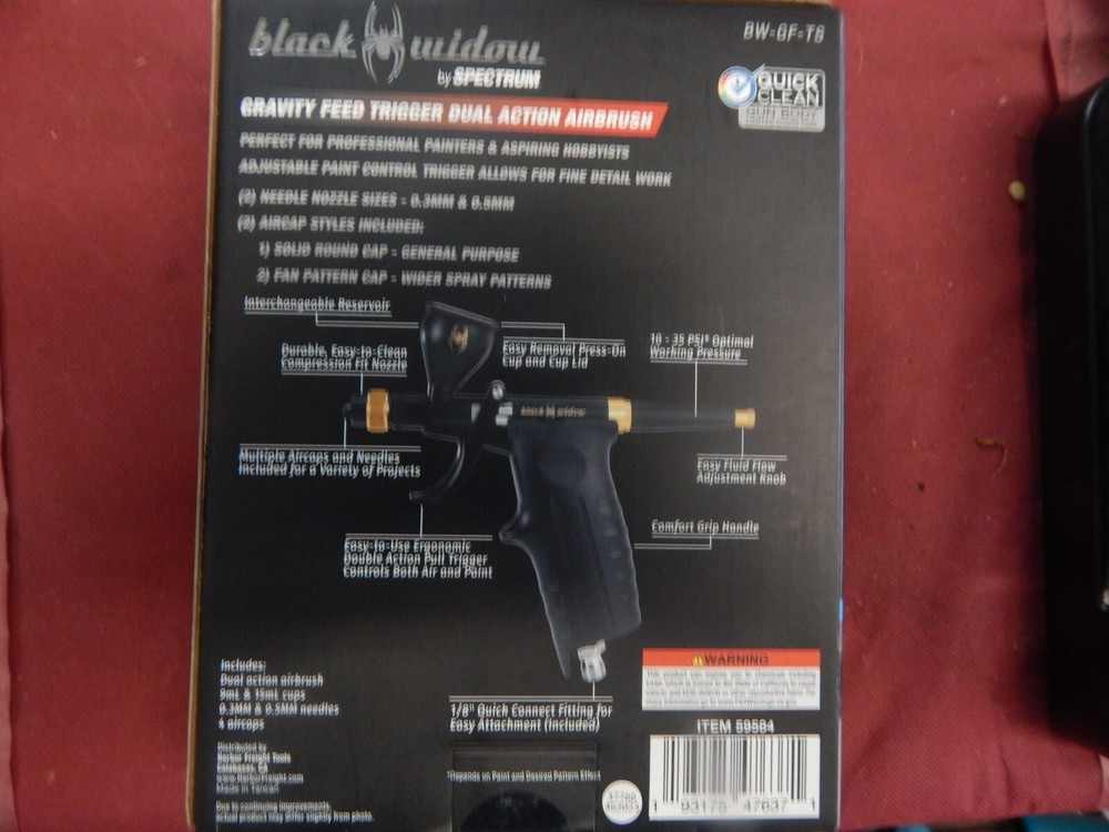 BLACK WIDOW Gravity-Feed, Dual-Action Trigger Airbrush #59584