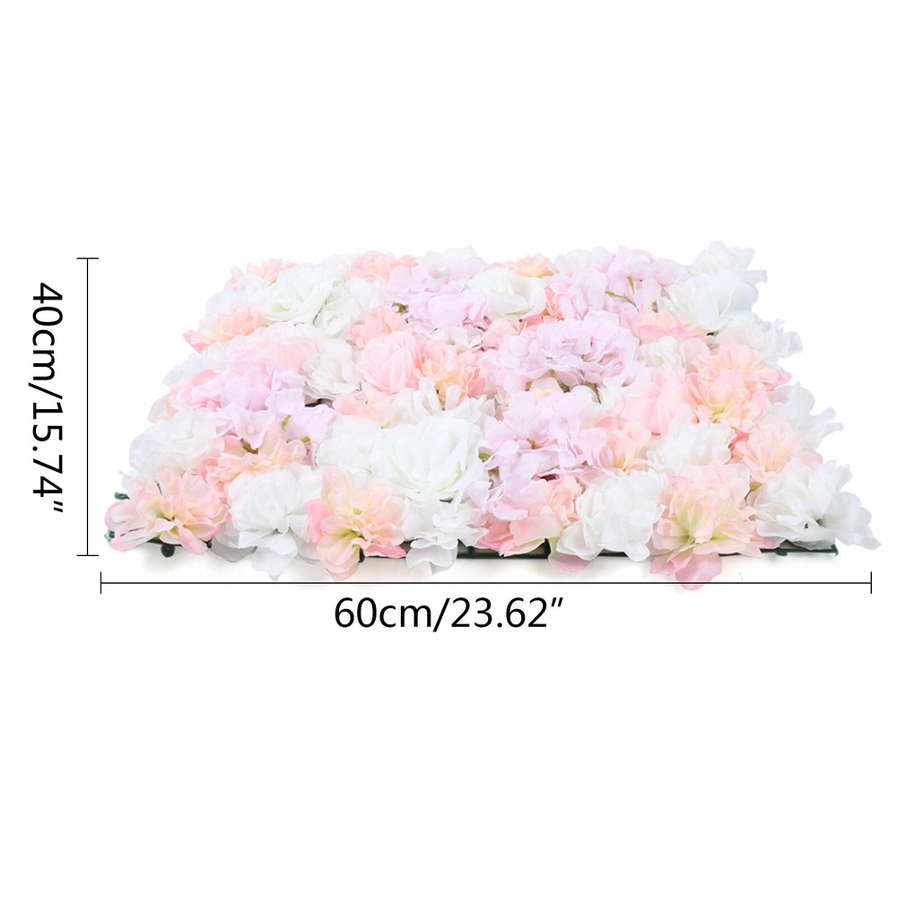 Artificial Flower Wall Panel Backdrop Wedding Party Venue Background Decor 8Pcs