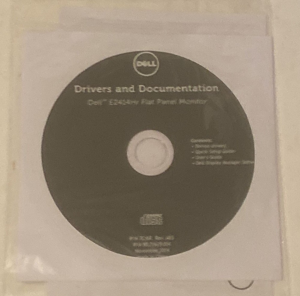 Sealed ~ Dell Drivers and Documentation E2414H Flat Panel Monitor (Software CD)