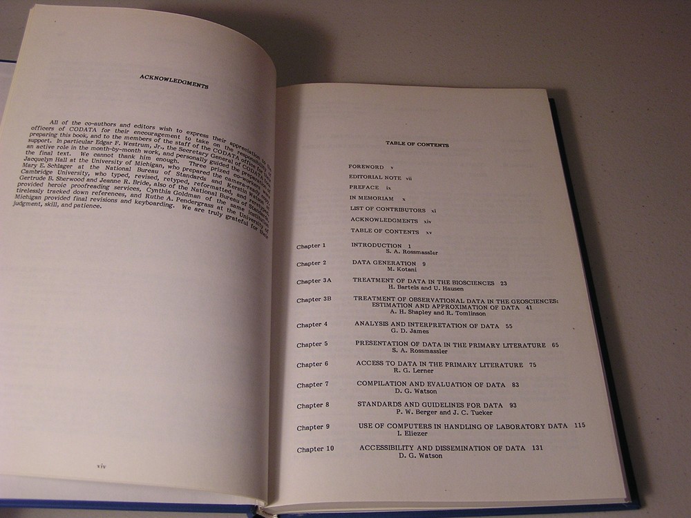 Data Handling For Science And Technology Rossmassler HB