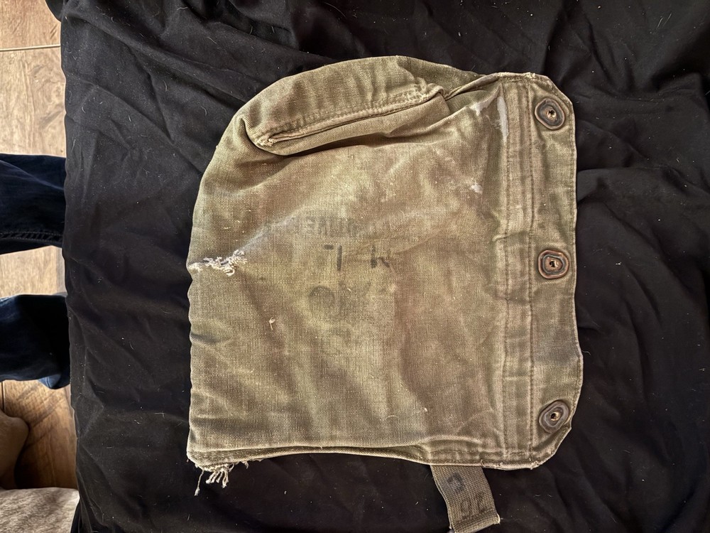 Army canvas bag, specifically a carrying case