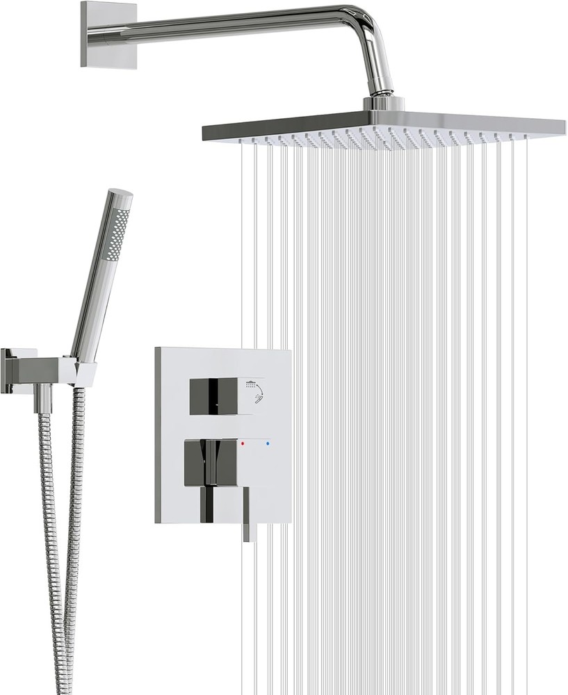 Rain Shower System with Handheld Chrome Wall Mount