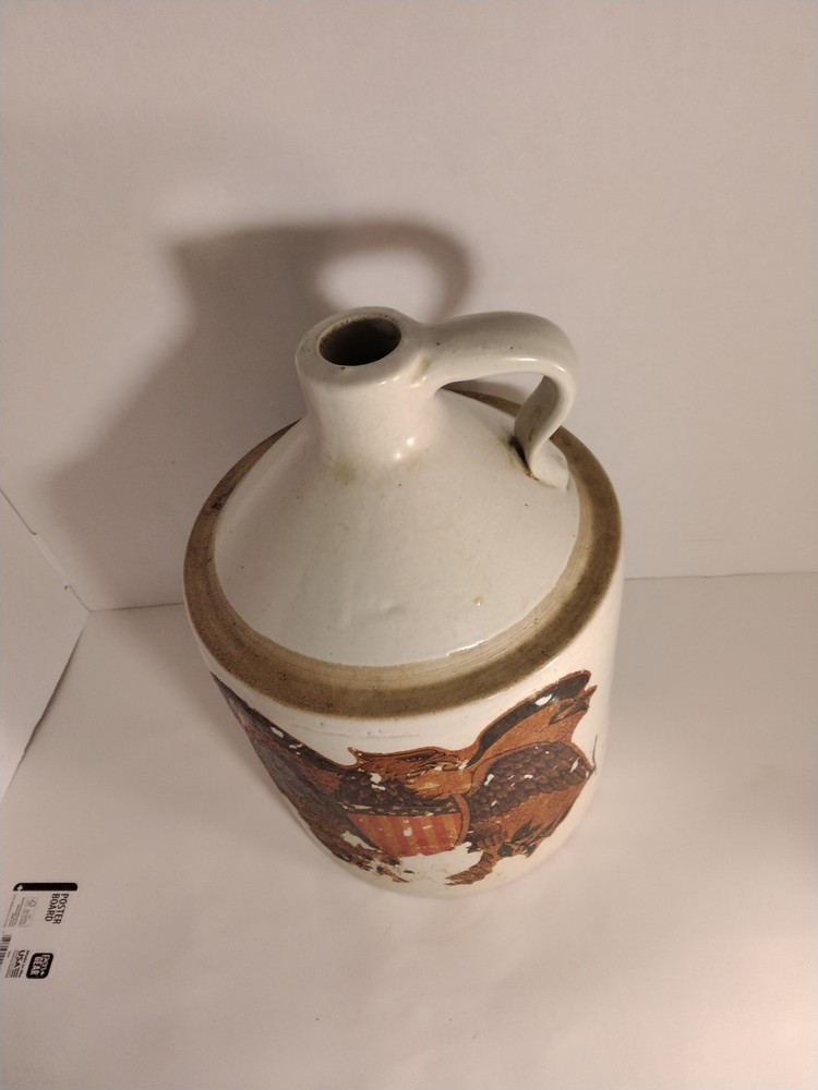 Antique Empty Stoneware 1 Gallon Whiskey Jug With Eagle Emblem Empty
