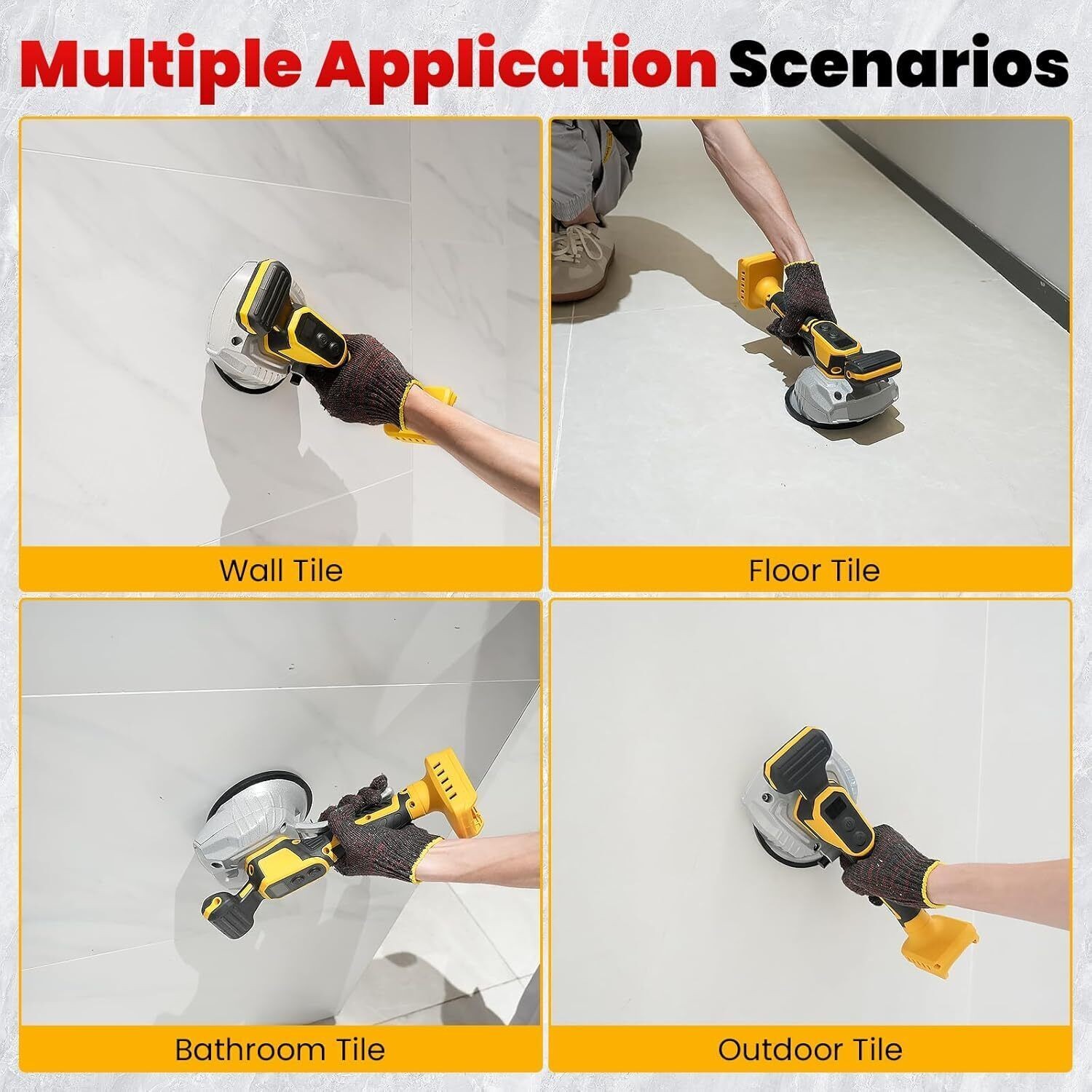Tile Vibration Leveling Machine Tool for Dewalt 20V Battery Suction Cup 5-speeds