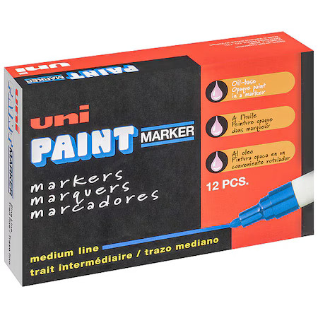 Uni-Paint 63606 Industrial Marker, Medium Point, Pk12