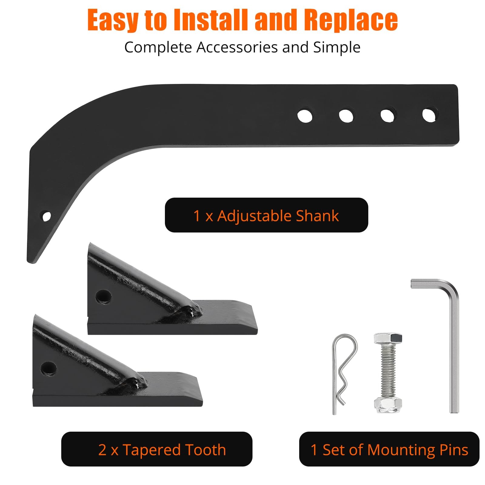18'' Box Blade Shank Steel Scarifier Shank Tooth 4 Holes for Landscaping Grading