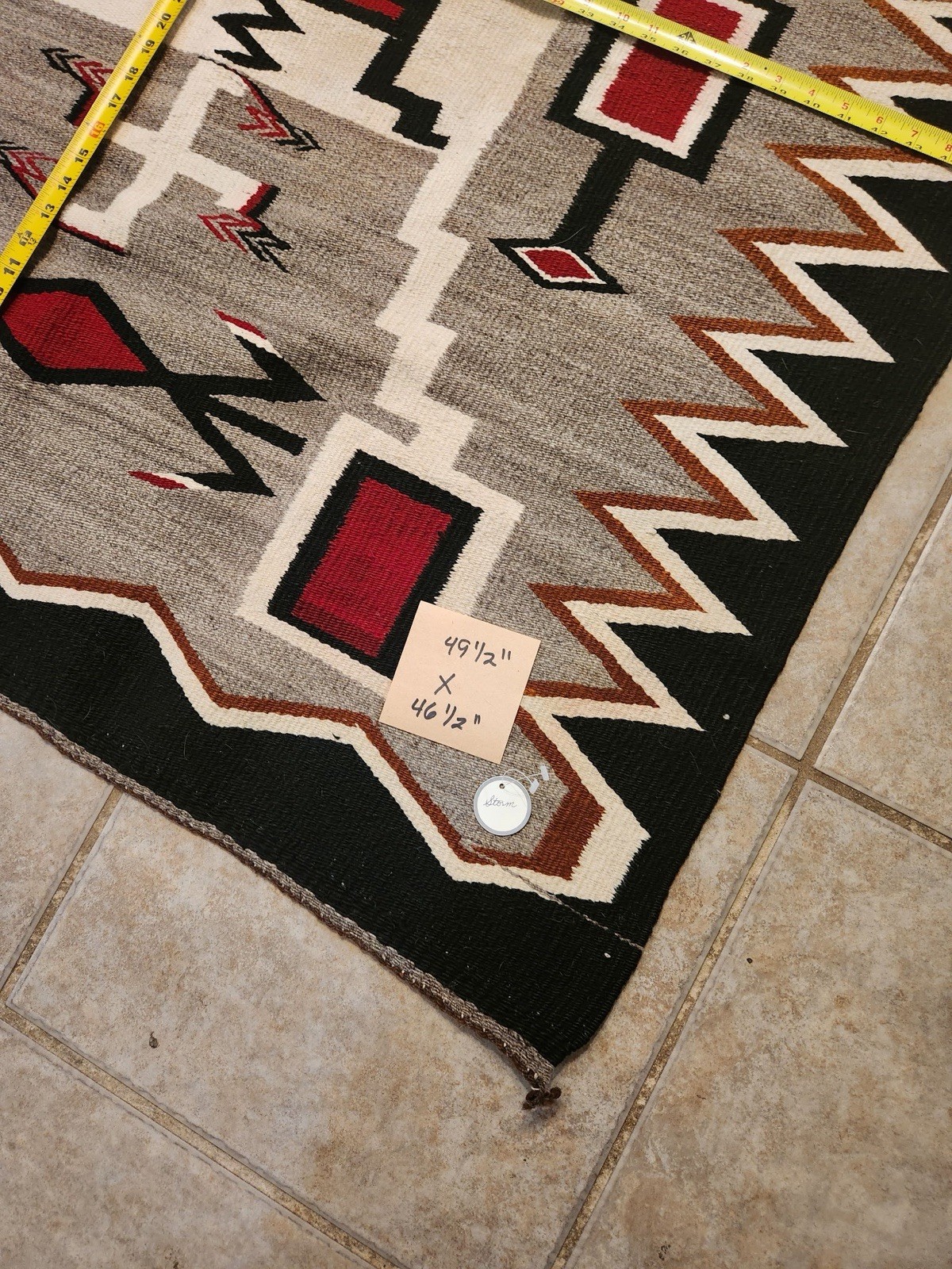 Antique JB Moore Plate Navajo Rug