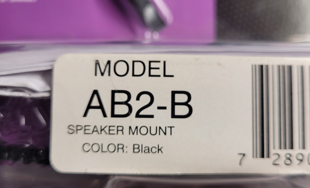 NEW The Complete Bookshelf Speaker Mounting Kit AB2 Black Wall & Ceiling Mount