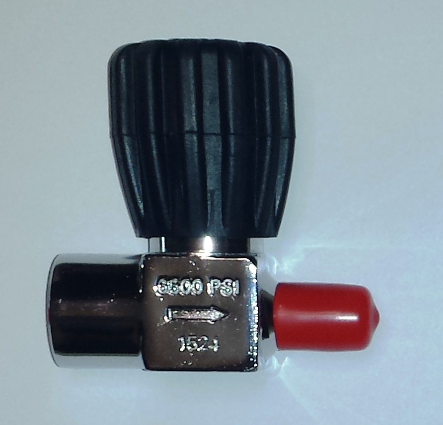 High pressure line/panel mount valve for oxygen/air/helium
