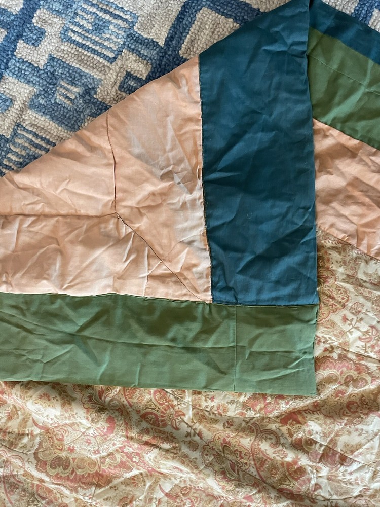 Antique Down filled Quilt Blanket As Found