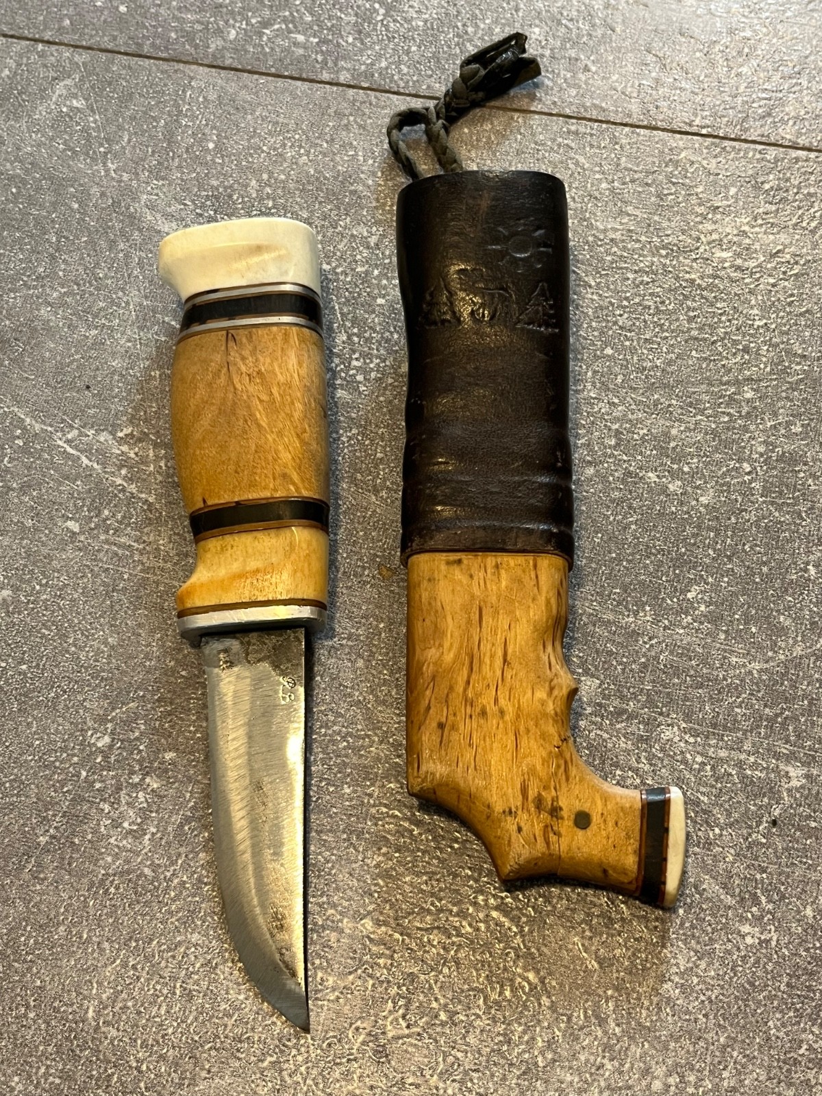 vintage swedish handmade knife puukko markt RB hunting fishing camping