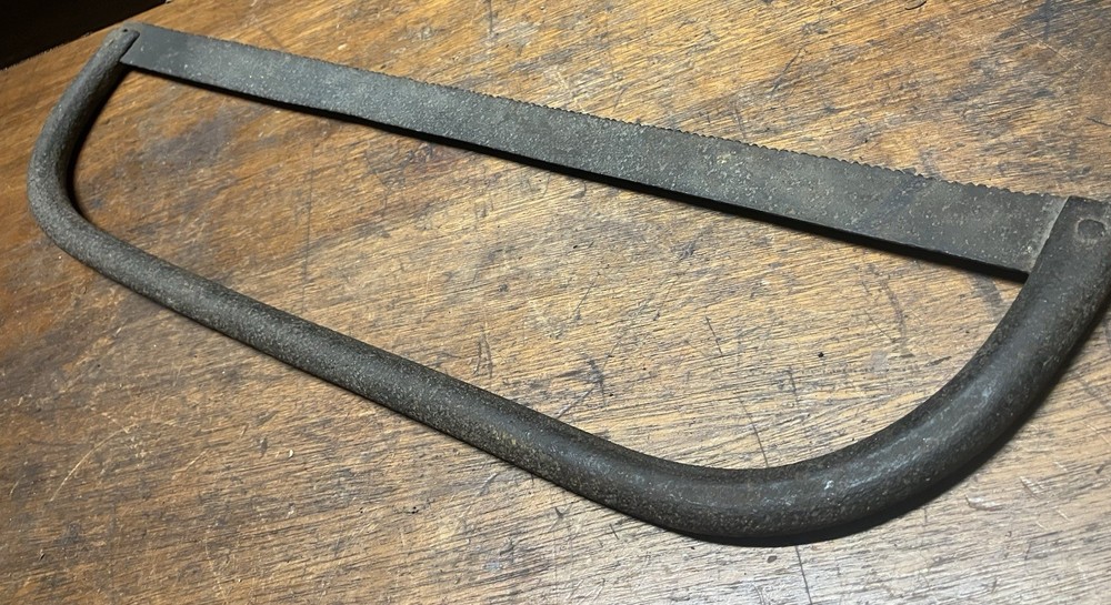 Vintage Metal Bow Saw Rustic Primitive Antique Decor