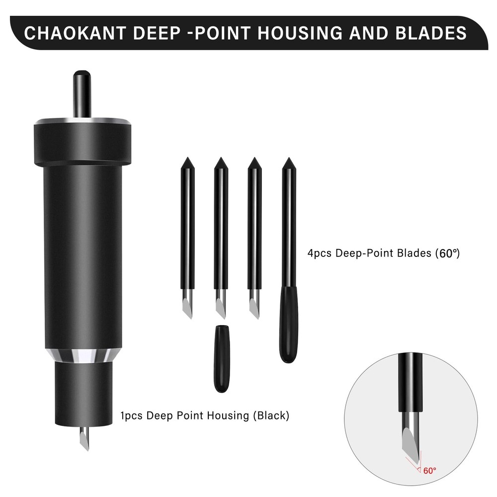 Chaokant Deep Cut Blade and Housing, Precision Replacement Point Black