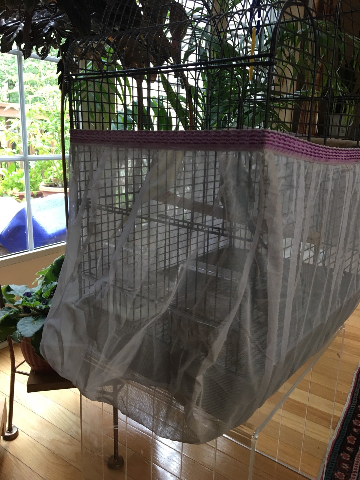Bird Cage Pocket Style Seed Catcher Guard Tulle Large max 70 “ circumference
