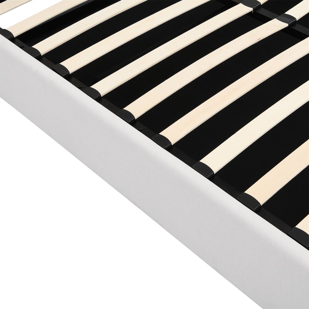 Full Size Upholstered Platform Bed Frame w/ Hydraulic Storage System US