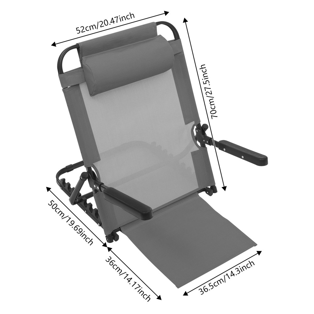 Lifting Bed Backrest Folding 40-90° Adjustable Sit up Back Rest with Armrest US
