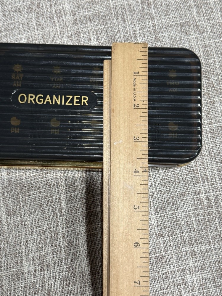 Weekly Pill Box Organizer Black/Gold