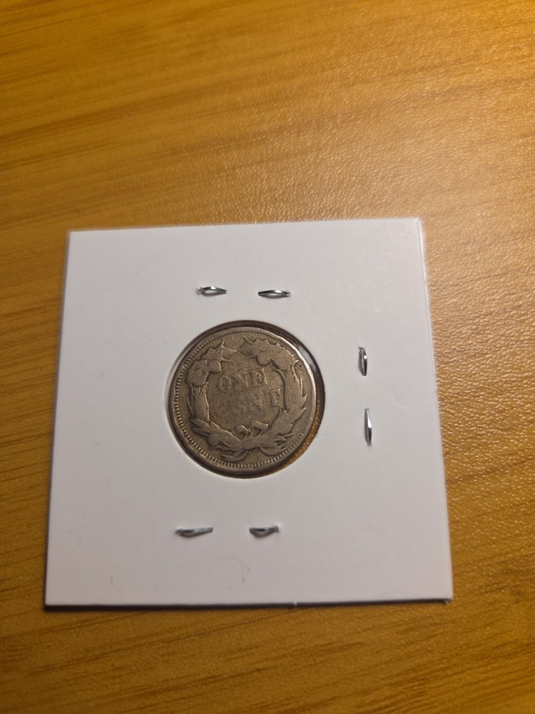 1858 LARGE LETTERS Flying Eagle Cent Penny GOOD / VG