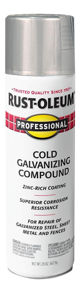 Rust-Oleum 7585838 Cold Gray Professional Galvanizing Compound Spray, 20 Oz
