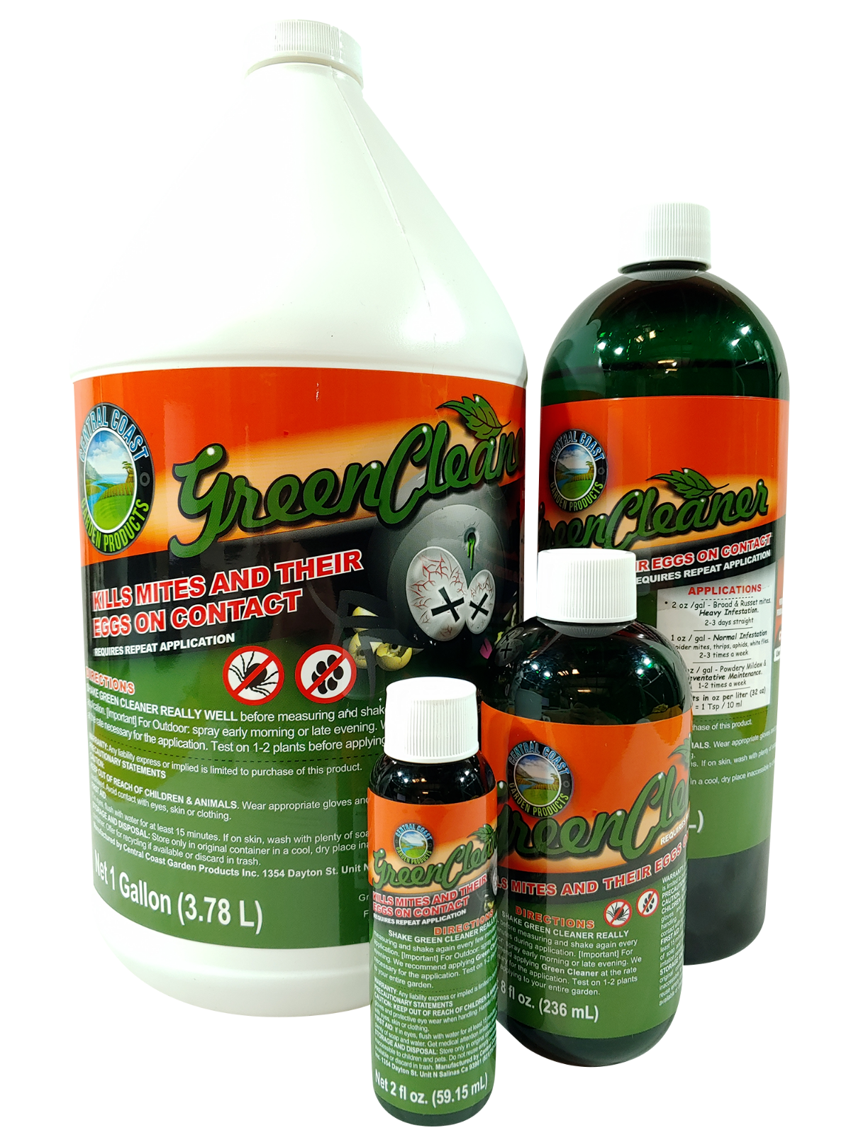 Central Coast Green Cleaner 2oz, 4oz, 8oz, 32oz Quart or 128oz Gallon
