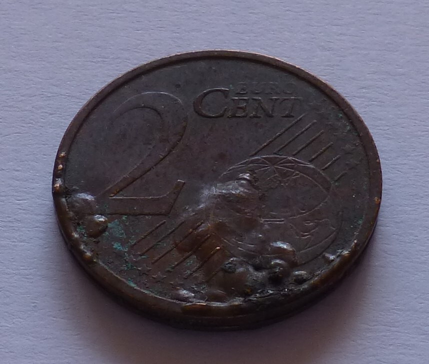 Error: Germany 2 Euro Cent 2007, Mint error