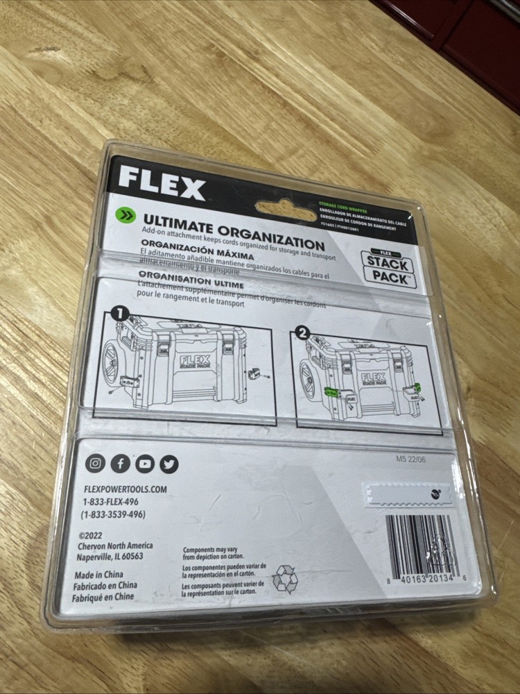 Flex power Tools Stack Pack Storage Extension Cord Wrapper Organizer tool box