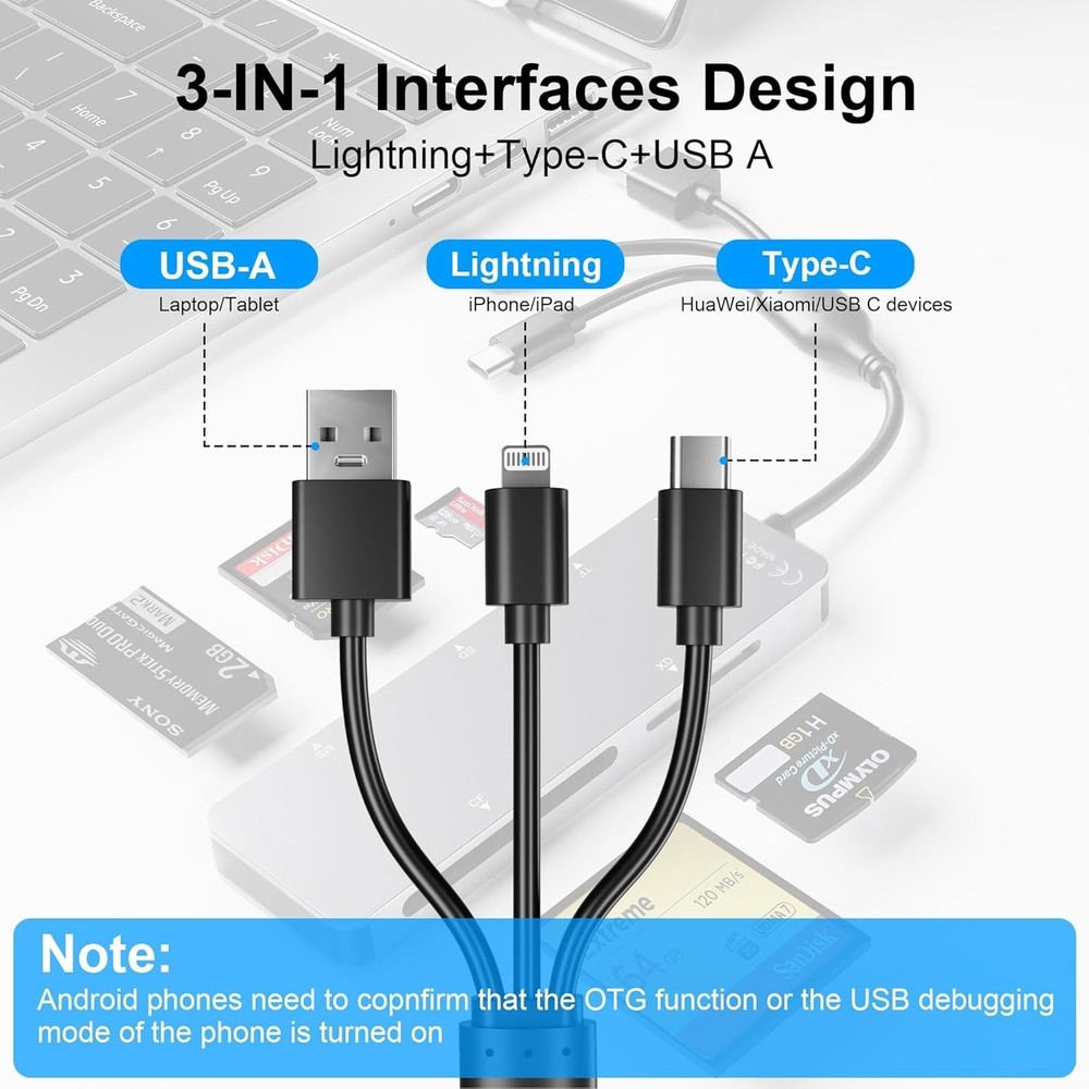 Memory Stick pro Duo Adapter 5-in-1 Multi Memory Card Reader Supports SD/TF/C...