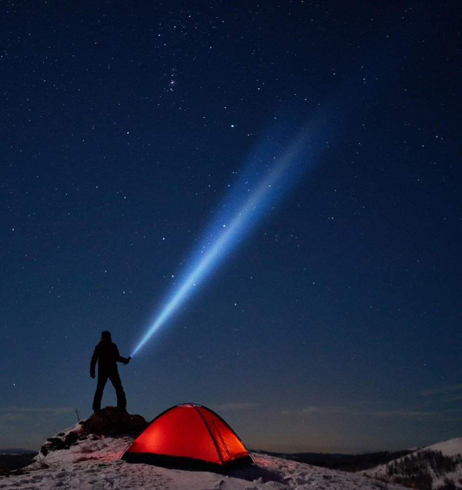 Compact Blue LED Flashlight with Holster - Durable & Multi-Mode for Emergencies