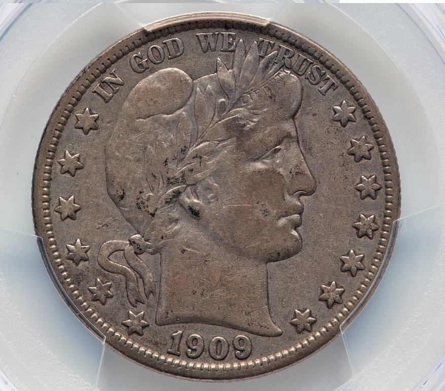 1909 BARBER HALF DOLLAR - PCGS VF DETEAIL