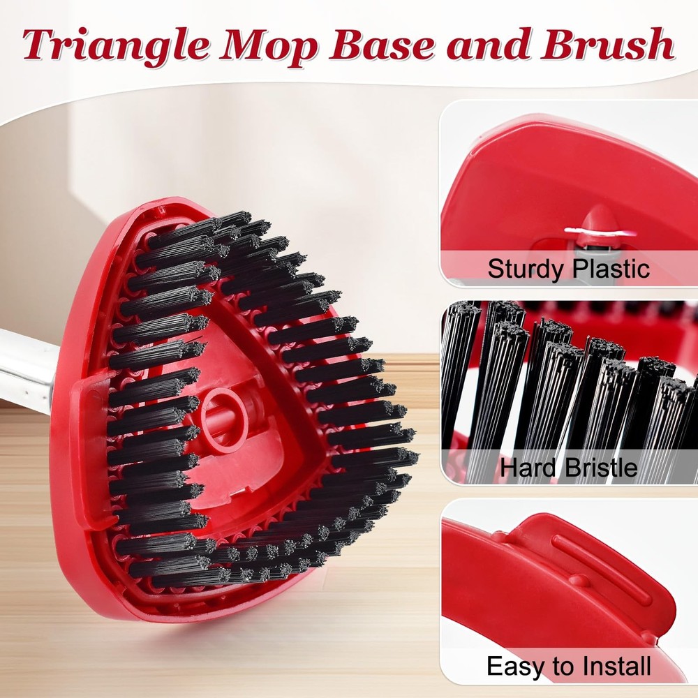 Spin Mop Handle,Mop Heads Replacements,Scrubber Mop Head and Mop Base Combo S...