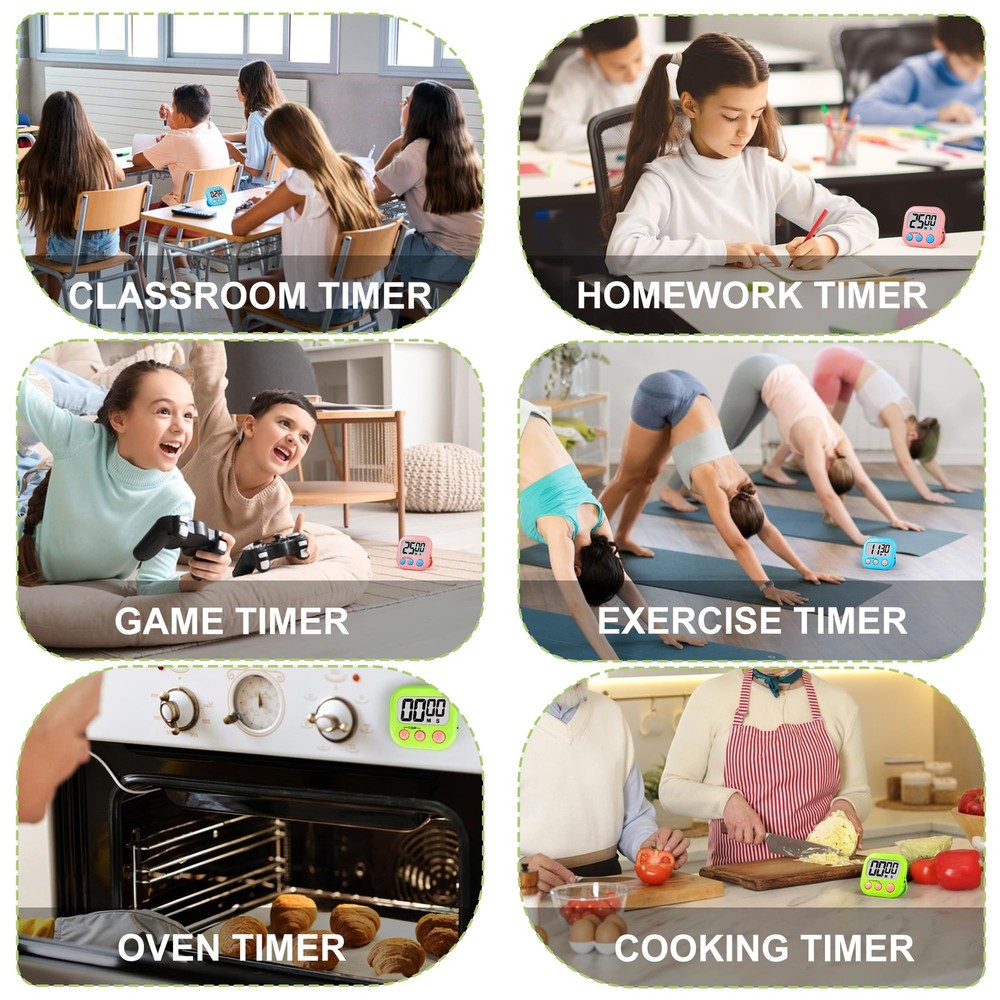 AOUVES Digital Timer for Kids Teacher Supplies Classroom Timer for Study Lear...