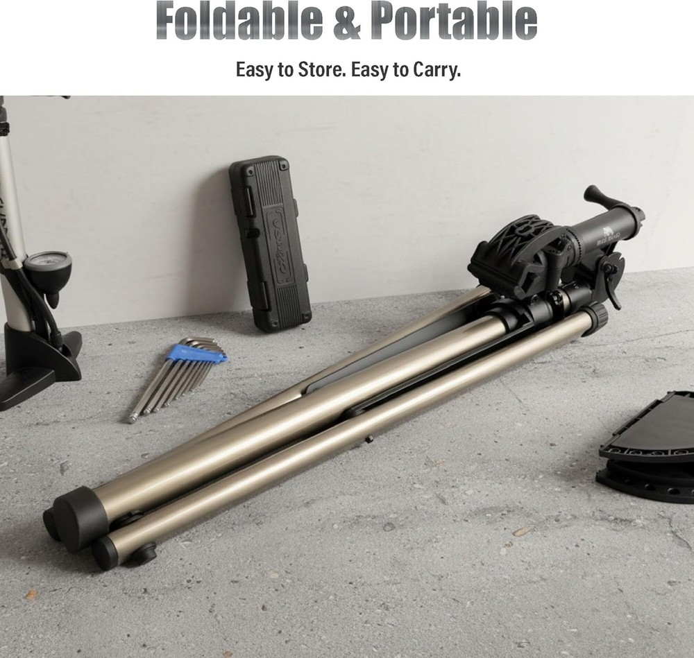 Adjustable Bicycle Workstand - Foldable Tool Plate Included