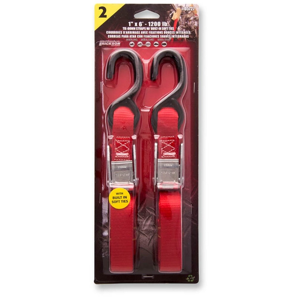 Erickson 1" x 6' Tie Downs w/Soft Ties - 05727