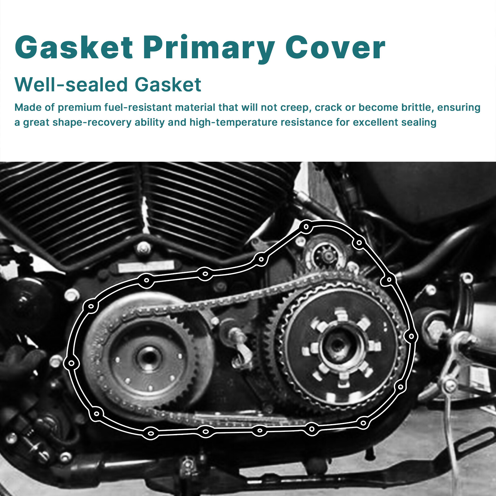 Extra Plate Friction Clutch Primary Cover Gasket for 04-20 Sportster XL 883 1200