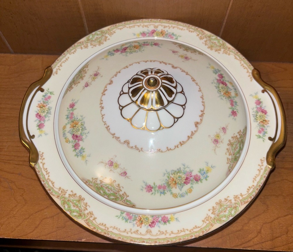 Noritake “Bellodgia” Pattern Tureen with Lid and Creamer, Tea Cup