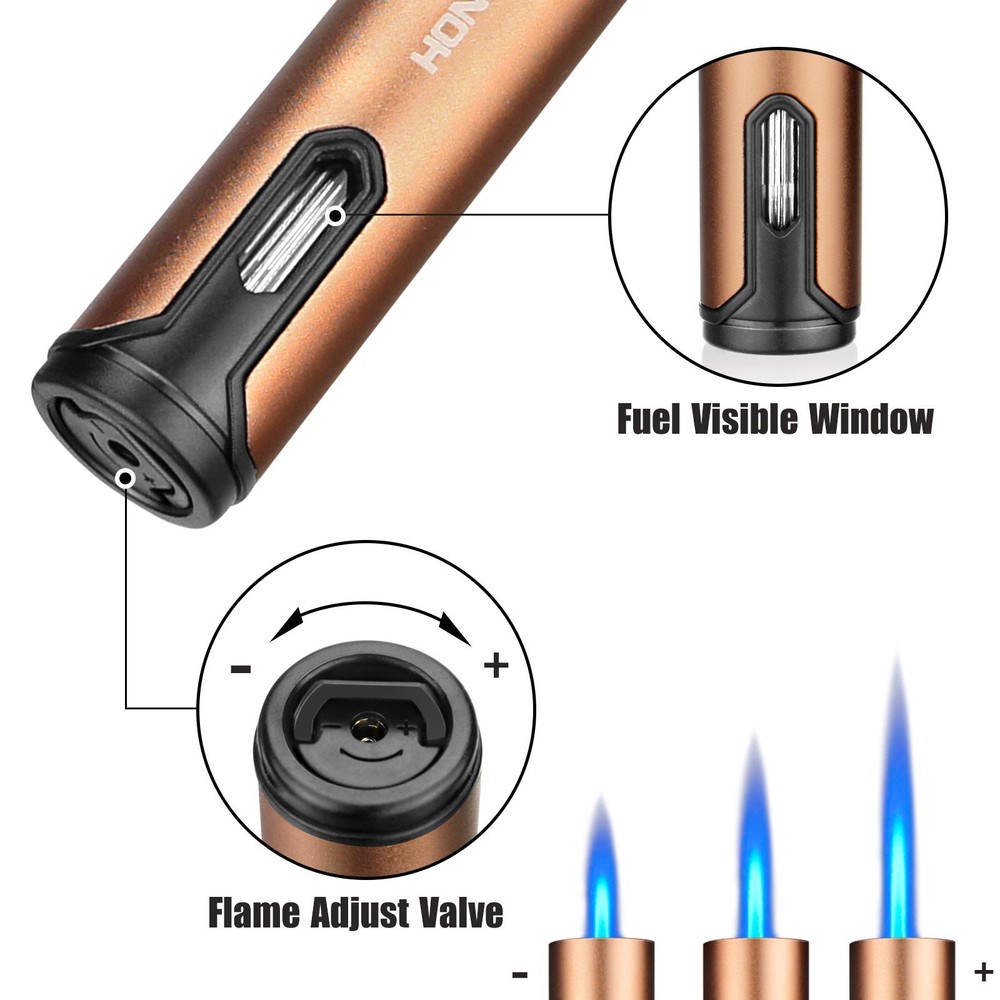 2 PCS Butane Torch Lighter 6 Inch Long Adjustable Windproof Refillable Butane