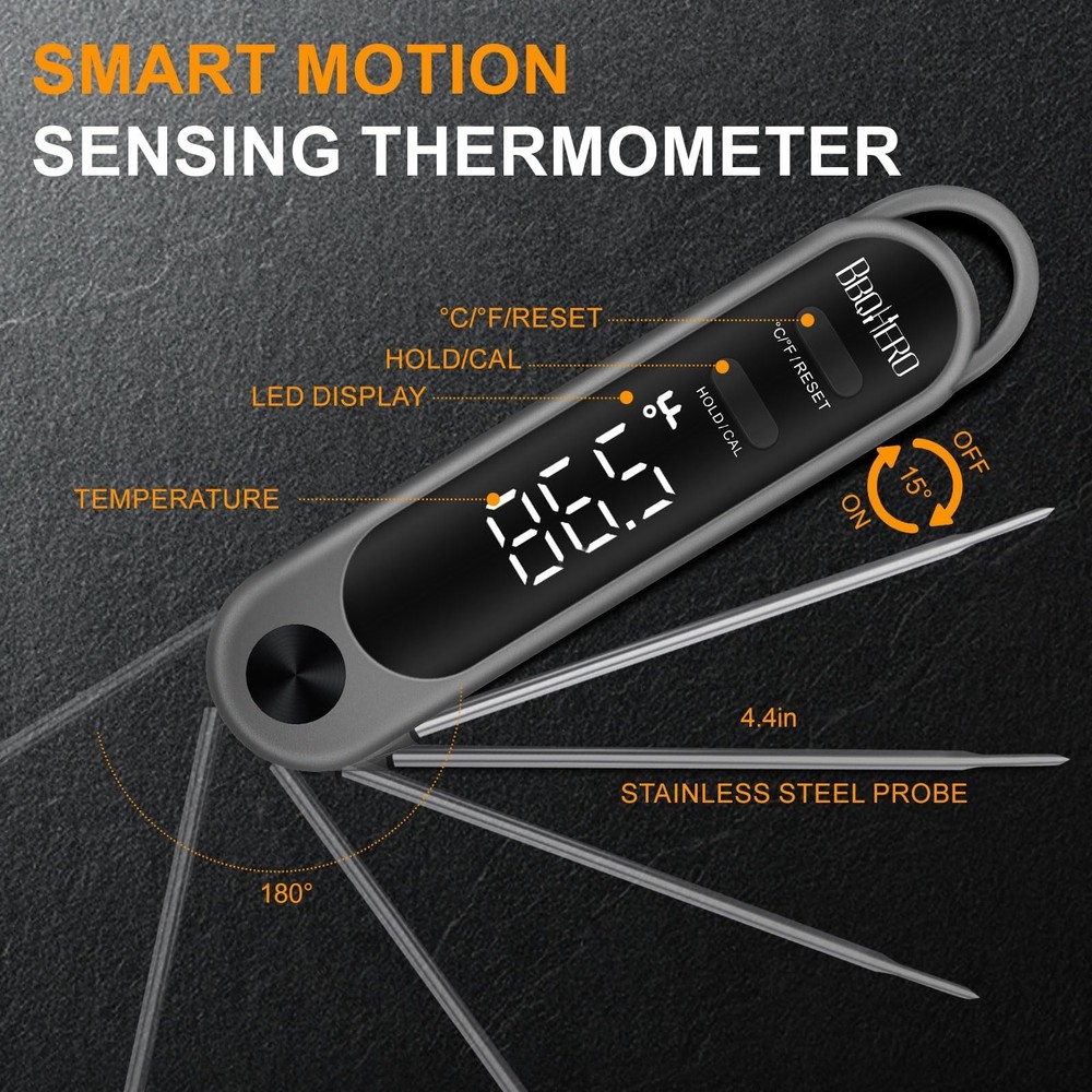 Pro 1s Instant Read Meat Thermometer - 1 Second Quick Temp Reading, IPX7 Wate...