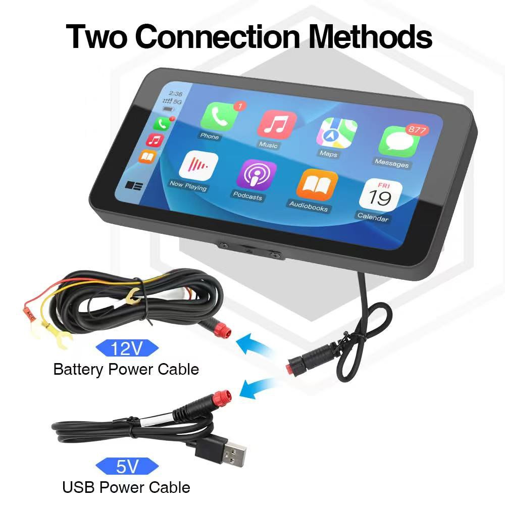 6.3'' Motorcycle GPS Navigation Wireless CarPlay Android Auto Bluetooth