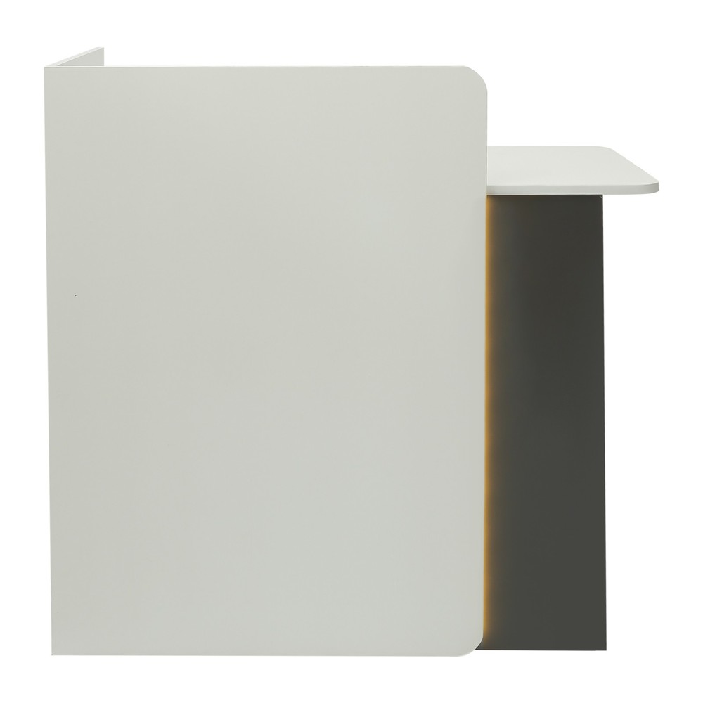 Spacious LED Reception Desk Dark Grey & White Front Desk Checkout Counter