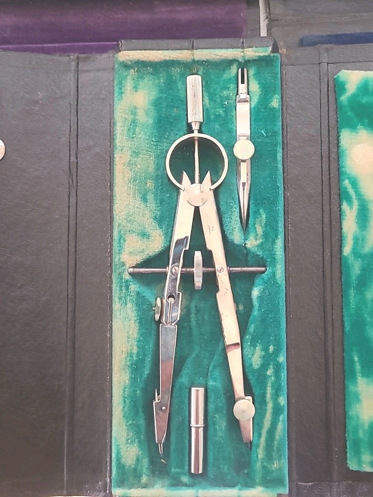 Vintage Drafting Tool Sets Posts Dietzgen Charvoz Drp Schioetz-Tomometer Tools