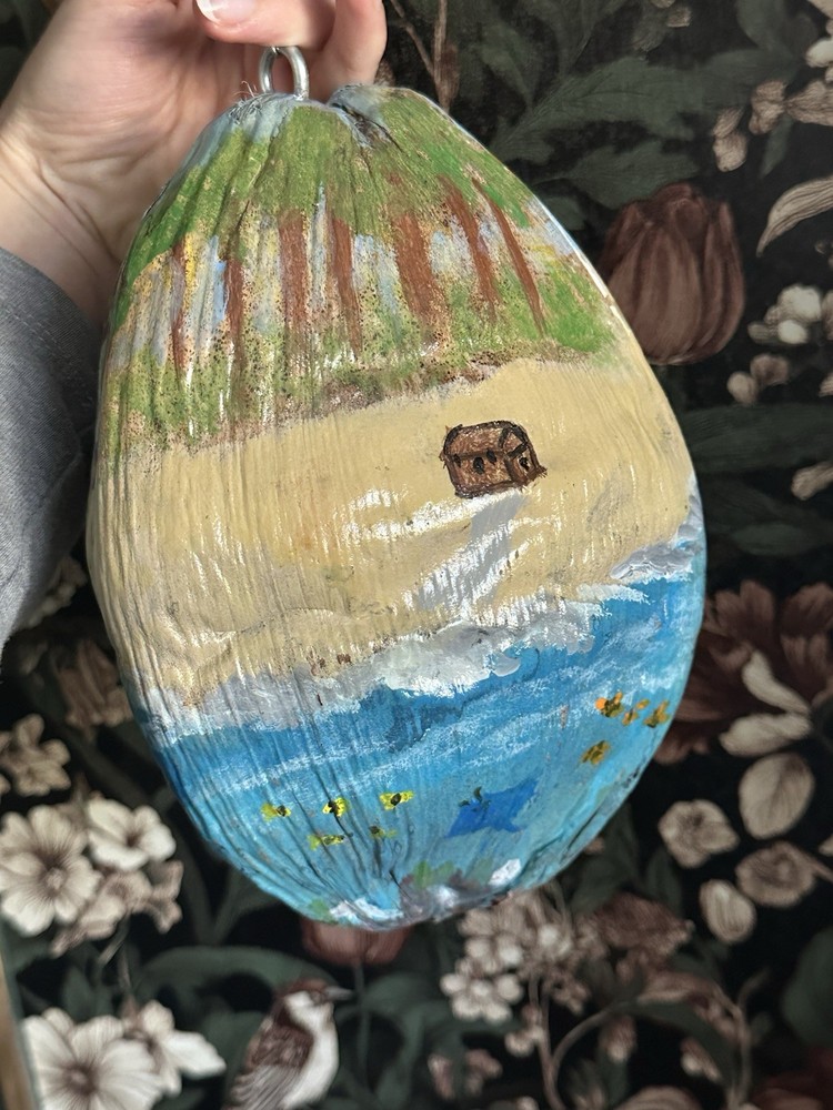 Hand painted Key West coconut
