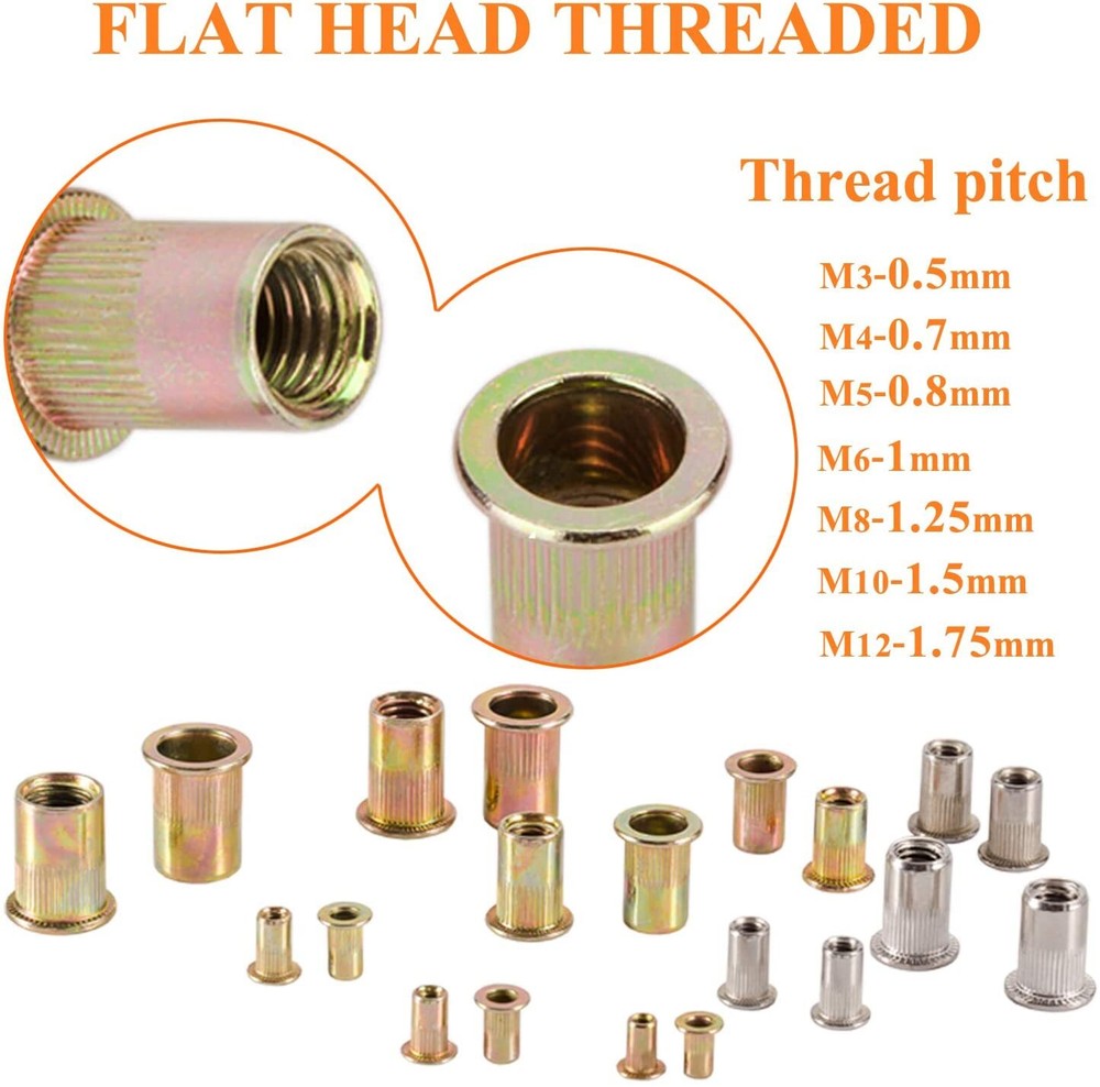 13" Rivet Nut Gun Kit Rivnut Tool Nut Setter Thread Setting Nutsert Metric&SAE