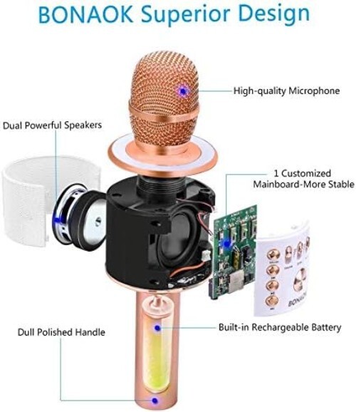 Ergonomic Wireless Karaoke Microphone - Bluetooth and USB Ready, Party Essential