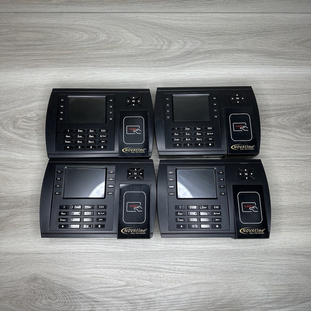 (4) Novatime NT450-HI Finger Print Access Control Time Clock Terminal UNTESTED