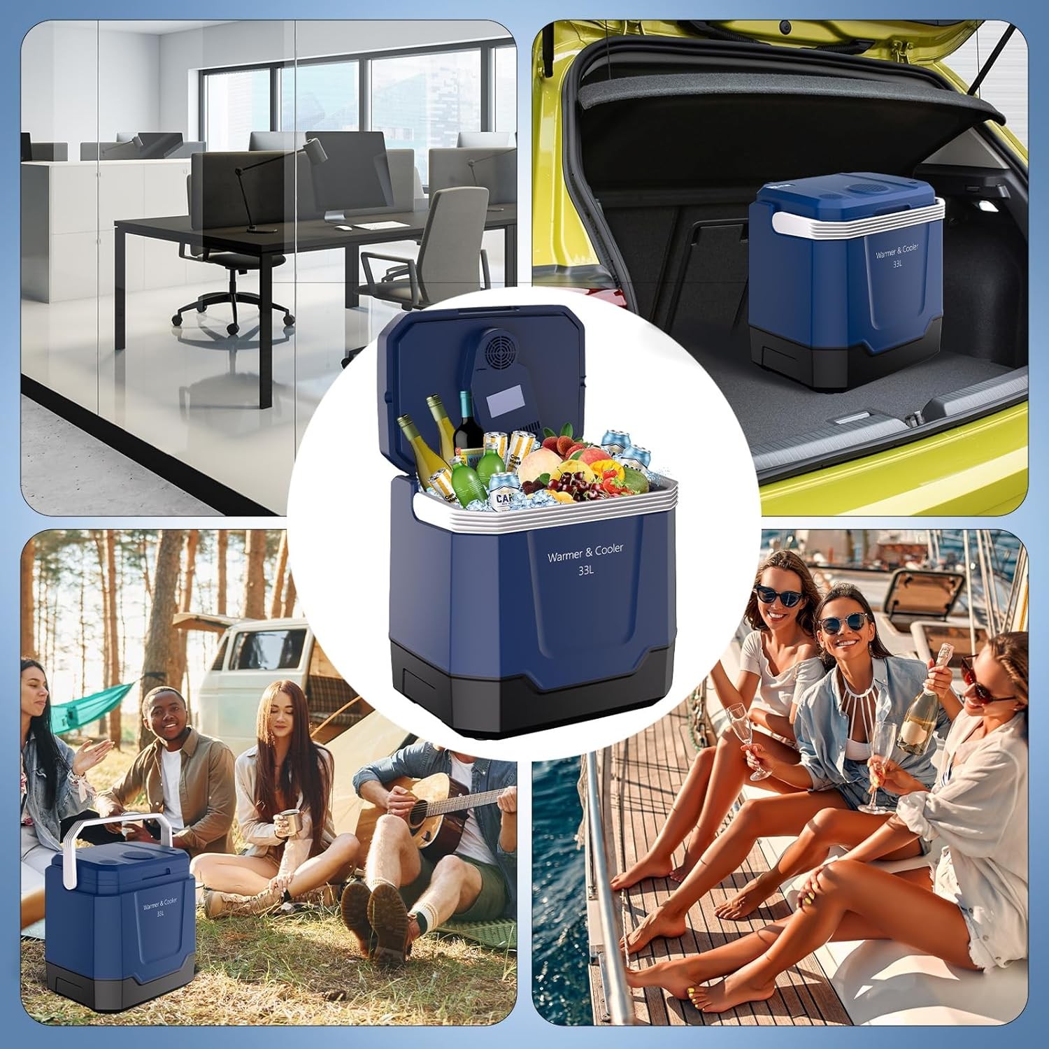 35Qt Portable Car Refrigerator 33L Electric Cooler & Warmer Freezer for Car Home