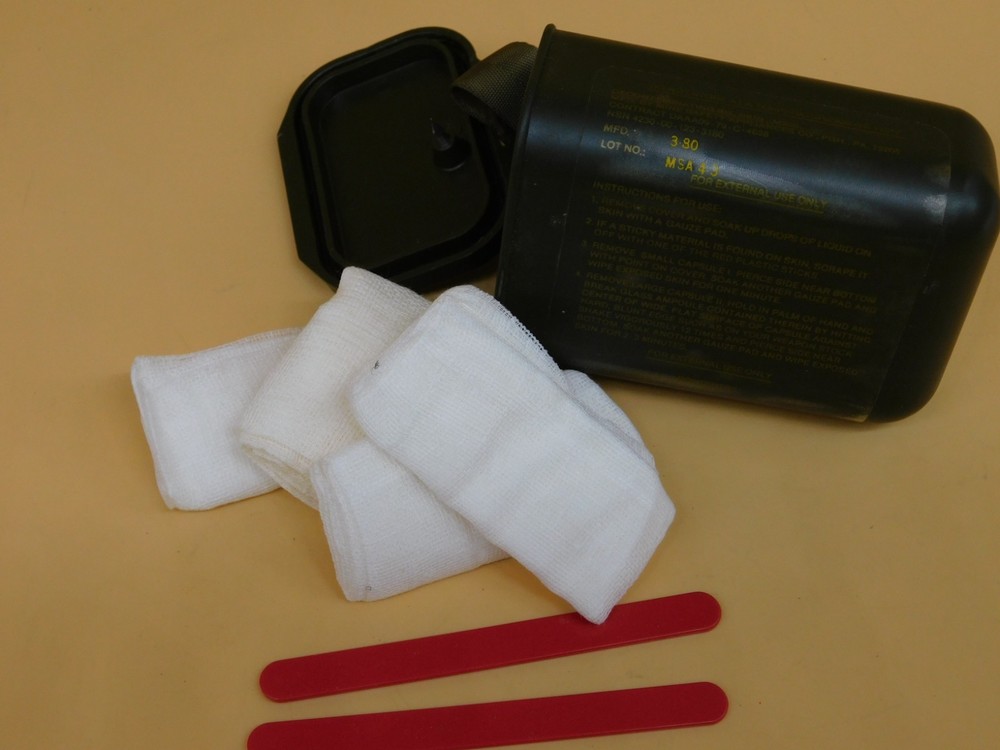 USGI Military Army Decontamination Kit MSA4-3 Plastic Storage Container.