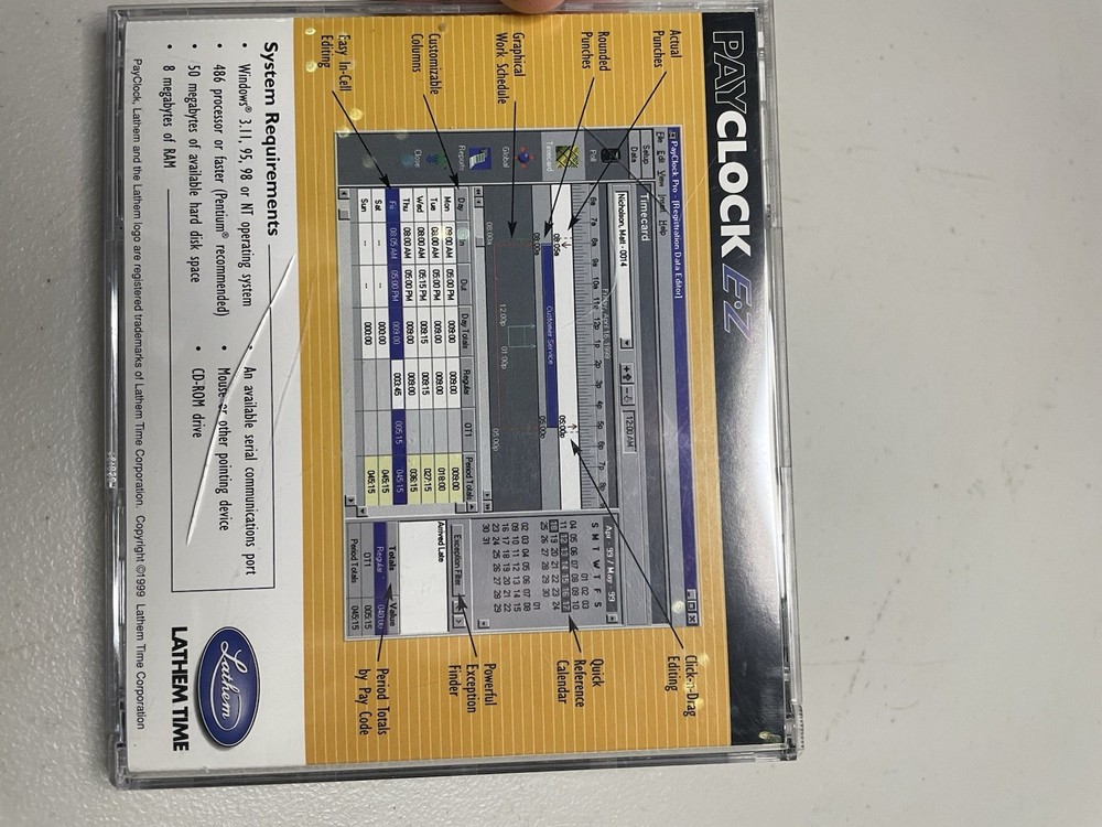 Pay Clock EZ Lathem Time Software