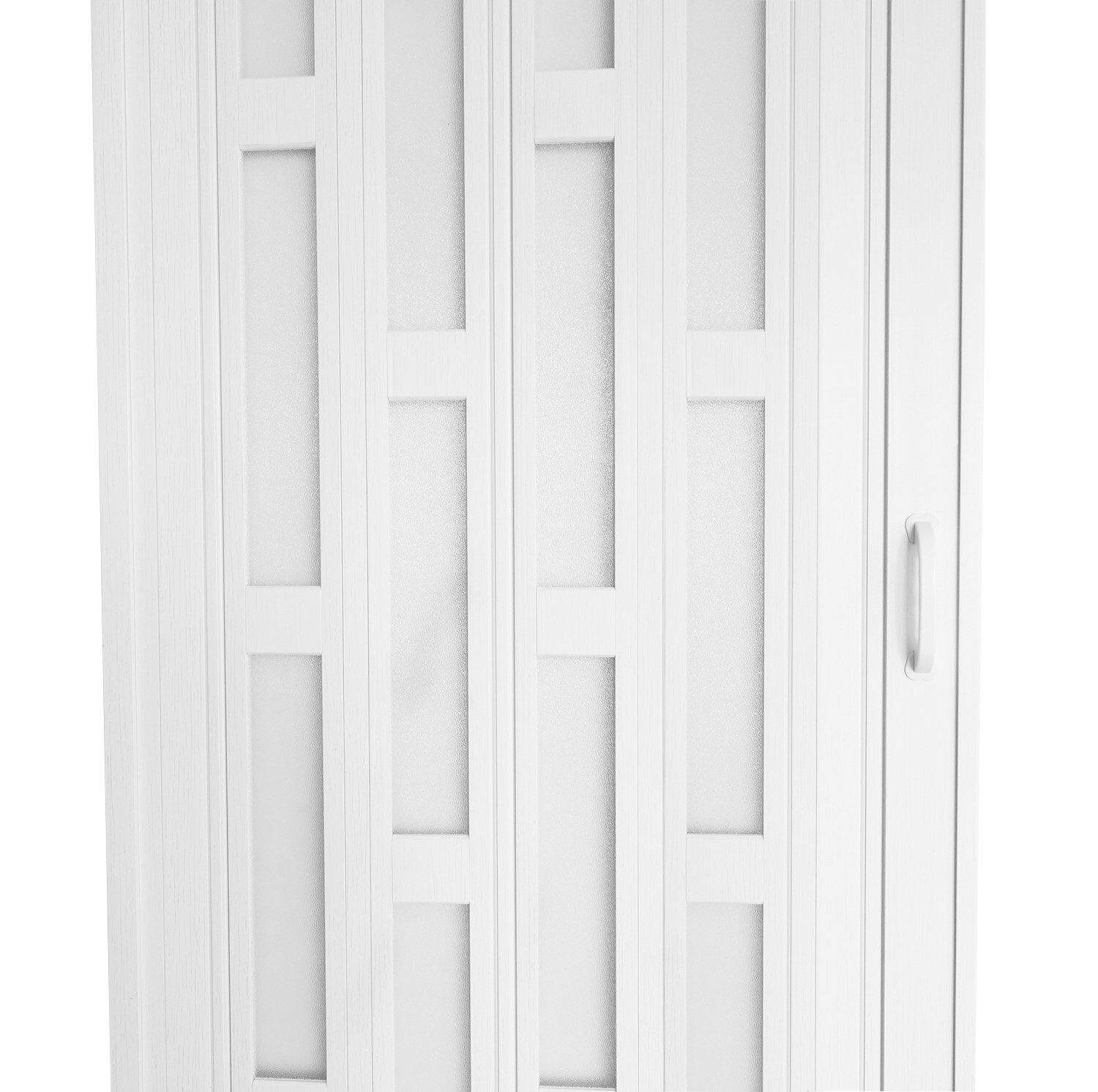 PVC Accordion Door with Frosted Acrylic Glass,Installation Hardware Included