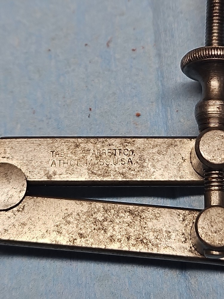 Starrett Spring Caliper Divider Set, inside and outside, flat leg, 7"