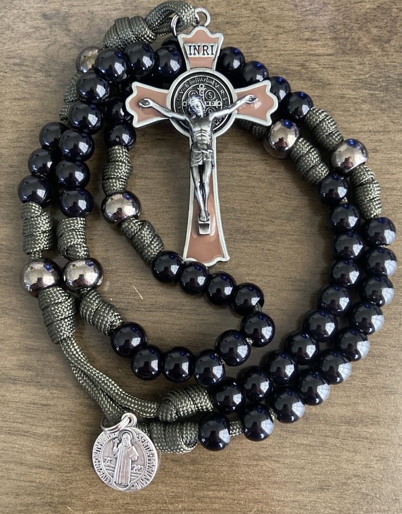 St Benedict Catholic Rosary, Large StBenedict Crucifix, Durable Rosary- Handmade
